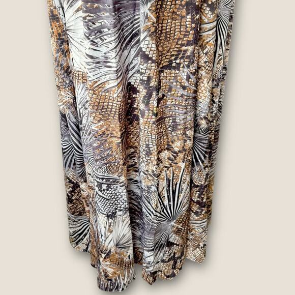 Sweet Generis Strappy Plunging Open Back Maxi Swing Dress Size 3X Bohemian Print - Picture 8 of 14